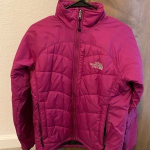 The north face puffer jacket fuchsia